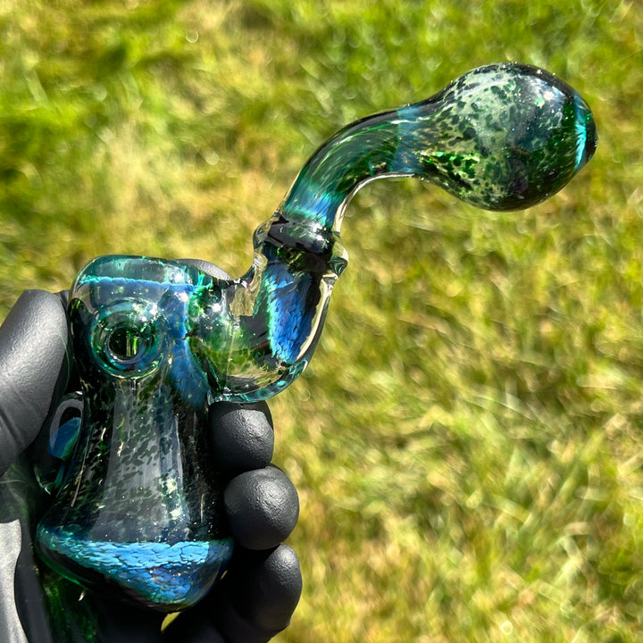 Experimental Jade Mushroom Magic Standup Sherlock Bubbler Glass Pipe Beezy Glass   