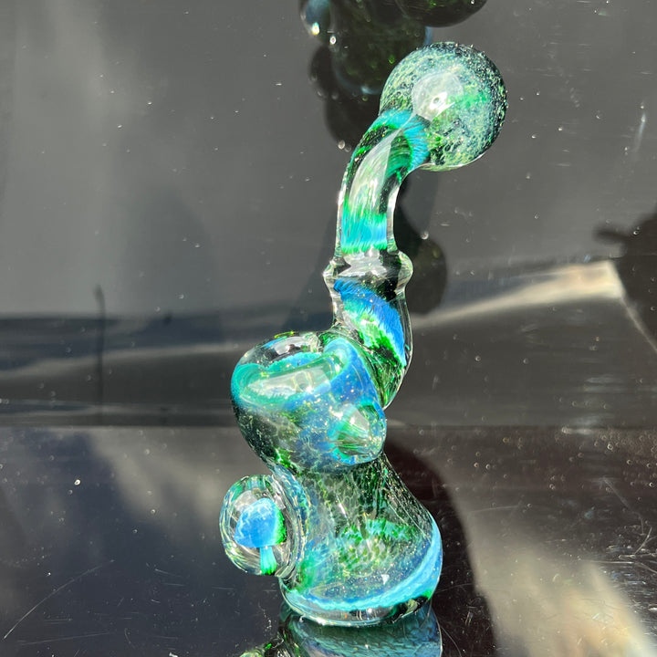 Experimental Jade Mushroom Magic Standup Sherlock Bubbler Glass Pipe Beezy Glass   