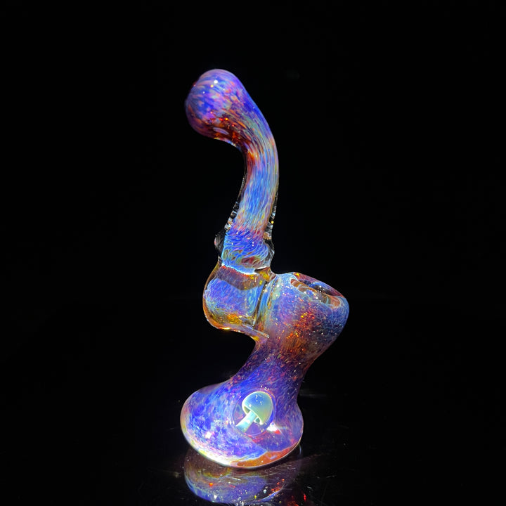 Purple Magic Mushroom Standup Sherlock Bubbler Glass Pipe Beezy Glass   