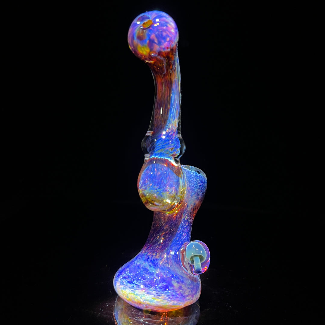 Purple Magic Mushroom Standup Sherlock Bubbler Glass Pipe Beezy Glass   