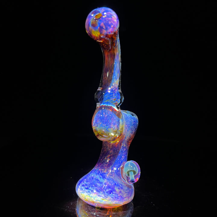 Purple Magic Mushroom Standup Sherlock Bubbler Glass Pipe Beezy Glass   