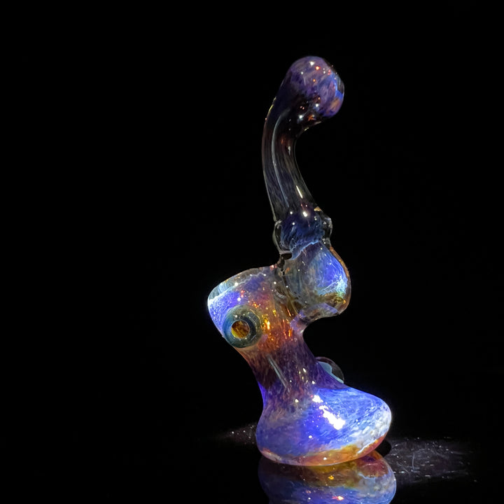 Purple Magic Mushroom Standup Sherlock Bubbler Glass Pipe Beezy Glass   