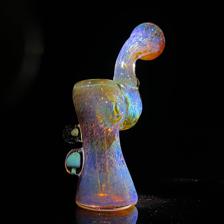 Purple Magic Mushroom Opal Standup Sherlock Bubbler Glass Pipe Beezy Glass   