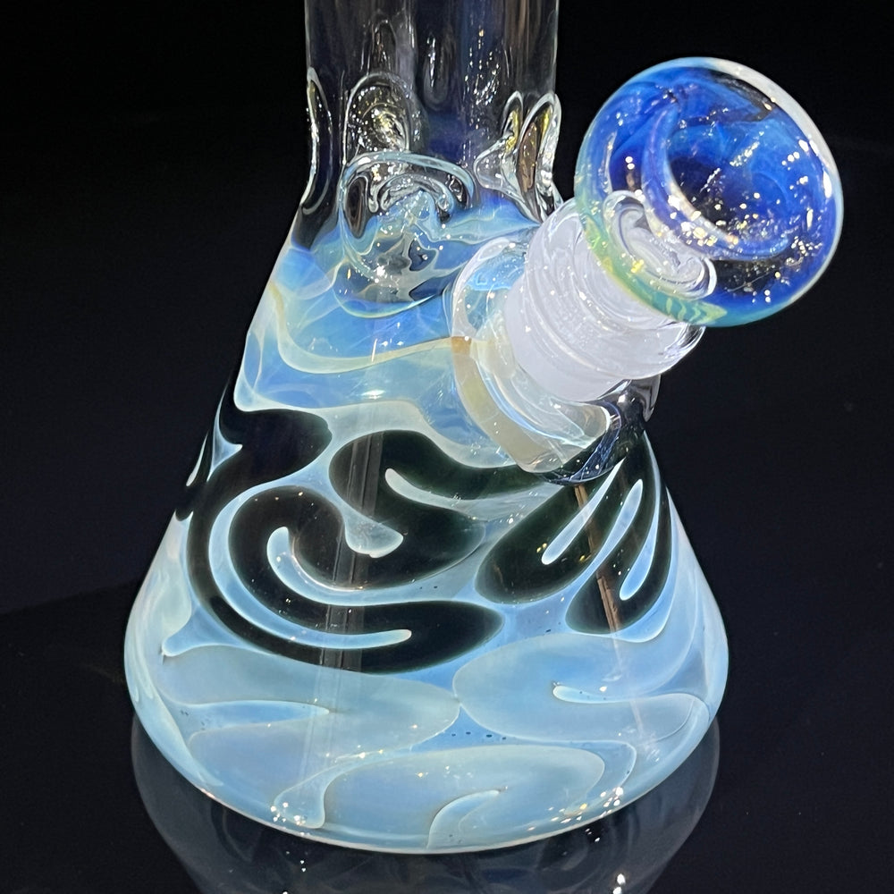 8" Fumed Color Squiggle Beaker Bong Glass Pipe Mary Jane's Glass