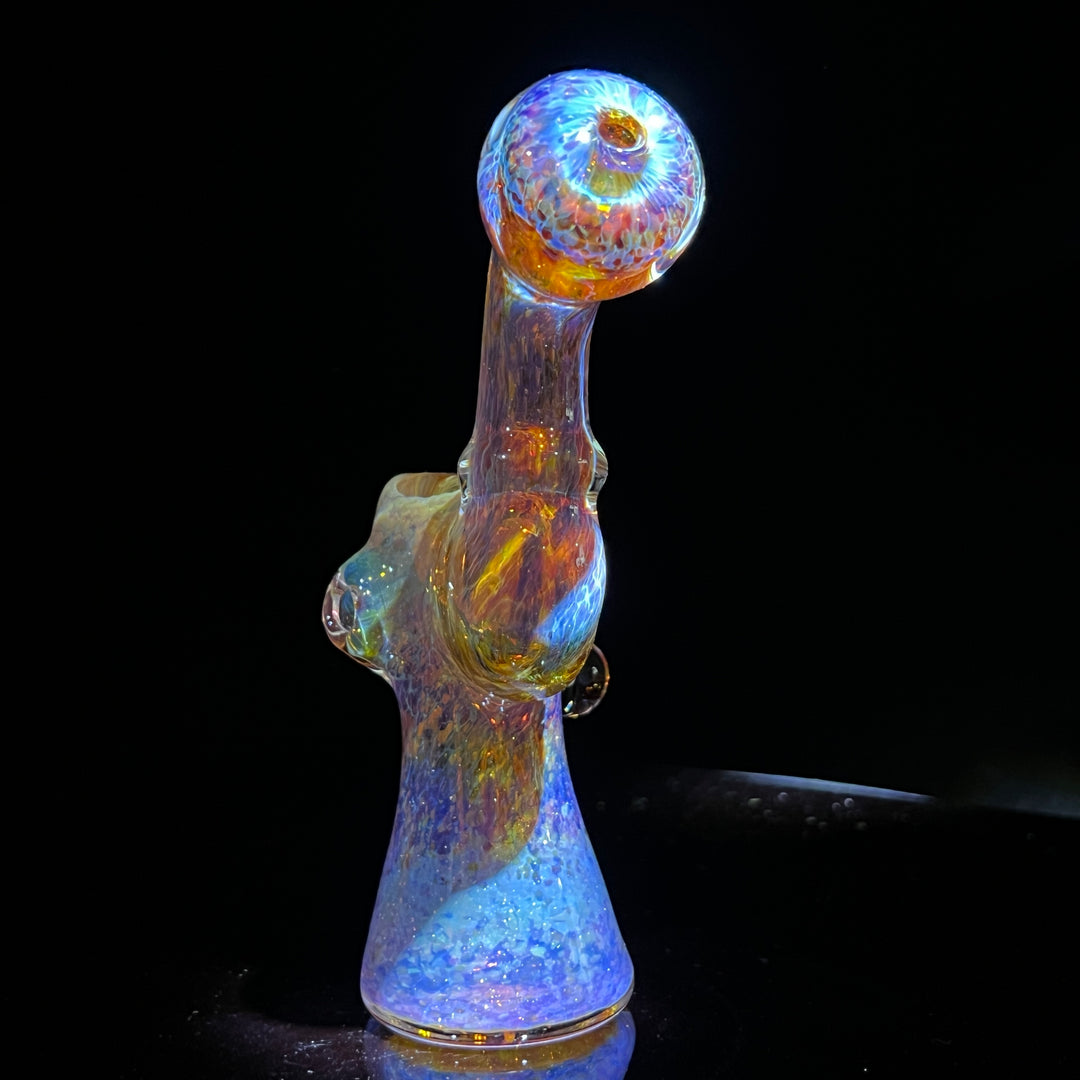Purple Magic Mushroom Opal Standup Sherlock Bubbler Glass Pipe Beezy Glass   