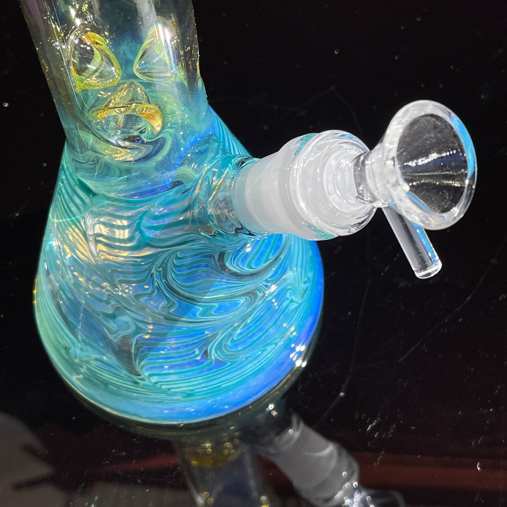 10" Ripple Fume Beaker Bong Glass Pipe TG   