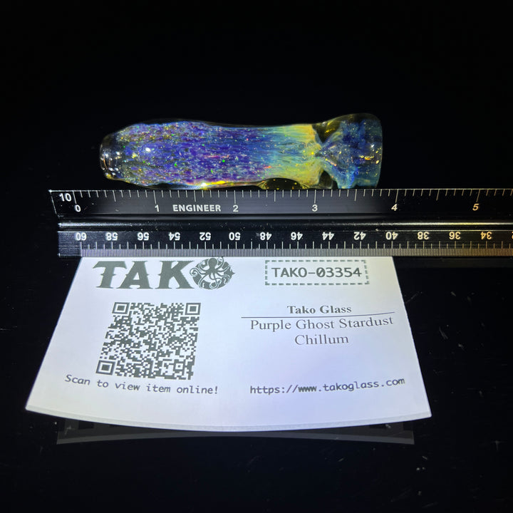 Purple Ghost Stardust Chillum Glass Pipe Tako Glass   