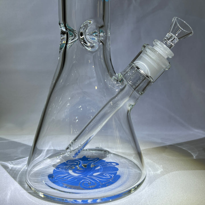 9 mm TAKO Label Beaker Bong 12" - Blue Glass Pipe TG   