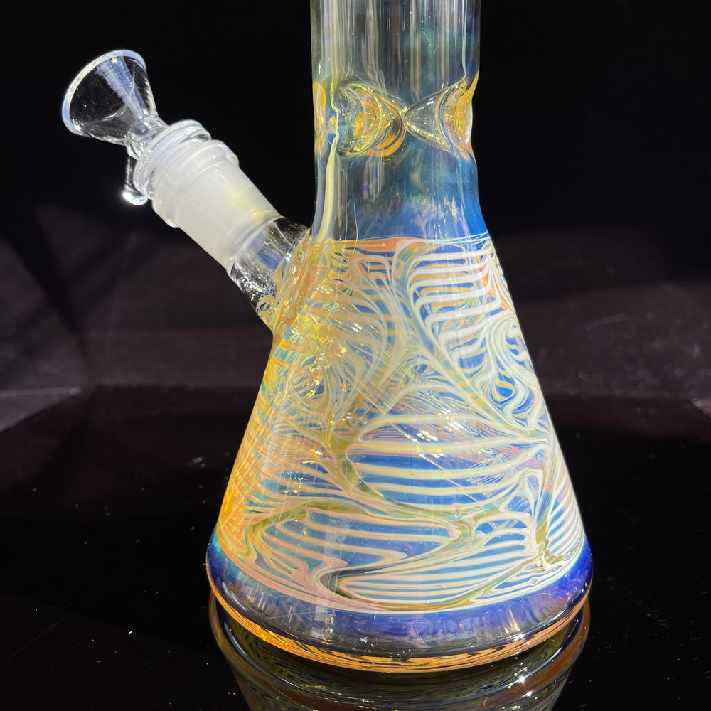 10" Ripple Fume Beaker Bong Glass Pipe TG   