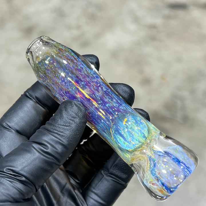 Purple Ghost Stardust Chillum Glass Pipe Tako Glass   