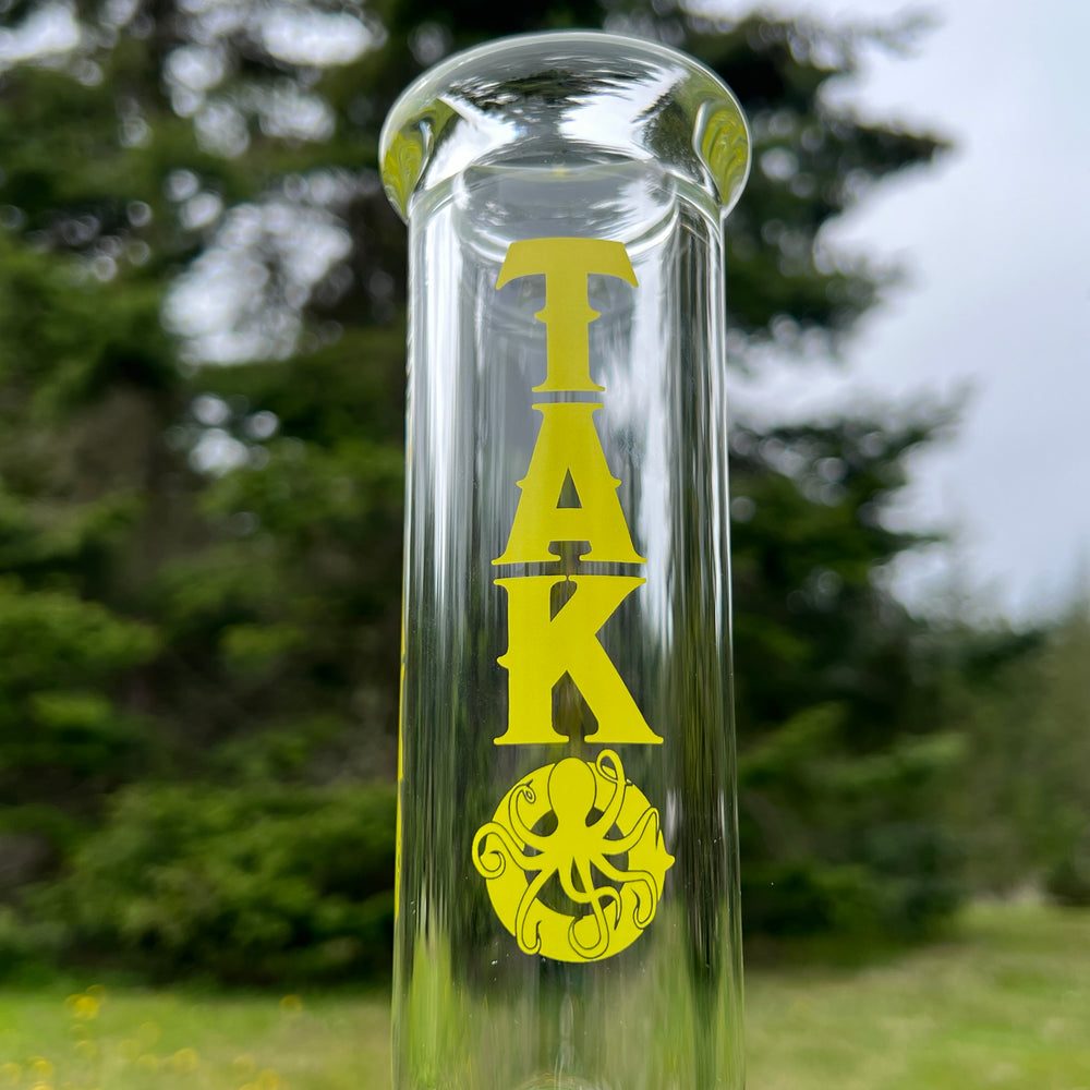 9 mm TAKO Label Beaker Bong 12" - Green Glass Pipe TG   