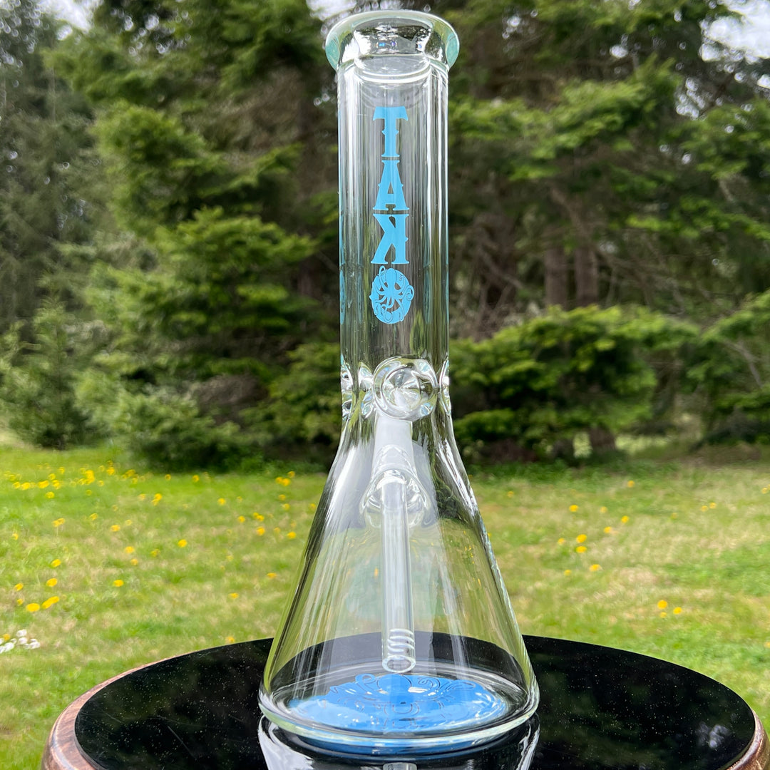 9 mm TAKO Label Beaker Bong 12" - Blue Glass Pipe TG   