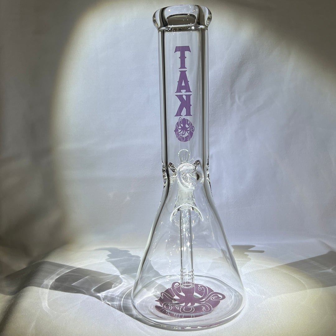 9 mm TAKO Label Beaker Bong 12" - Purple Glass Pipe TG   