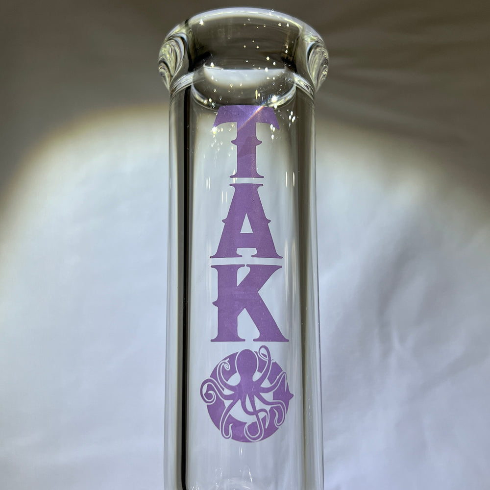 9 mm TAKO Label Beaker Bong 12" - Purple Glass Pipe TG   