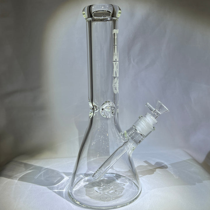 9 mm TAKO Label Beaker Bong 12" - Glow in the Dark Glass Pipe TG   