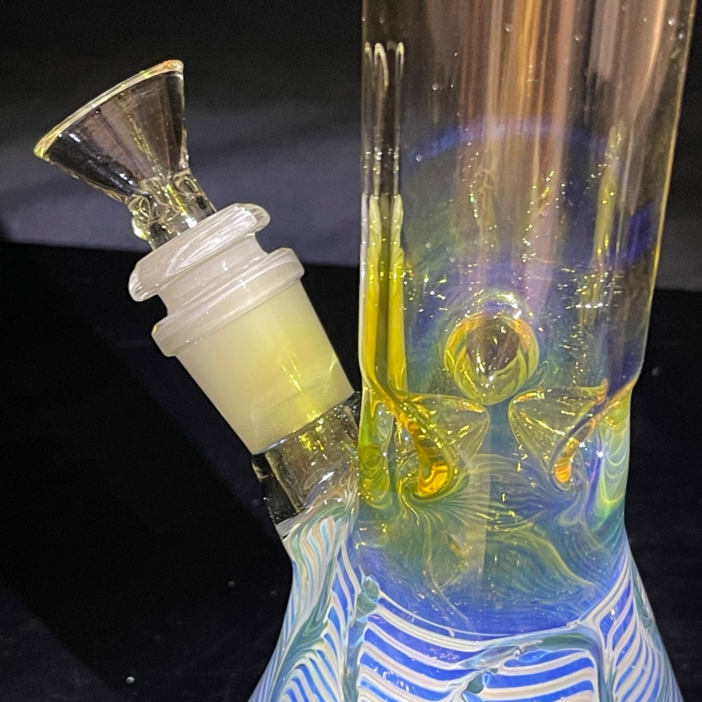 10" Ripple Fume Beaker Bong Glass Pipe TG   