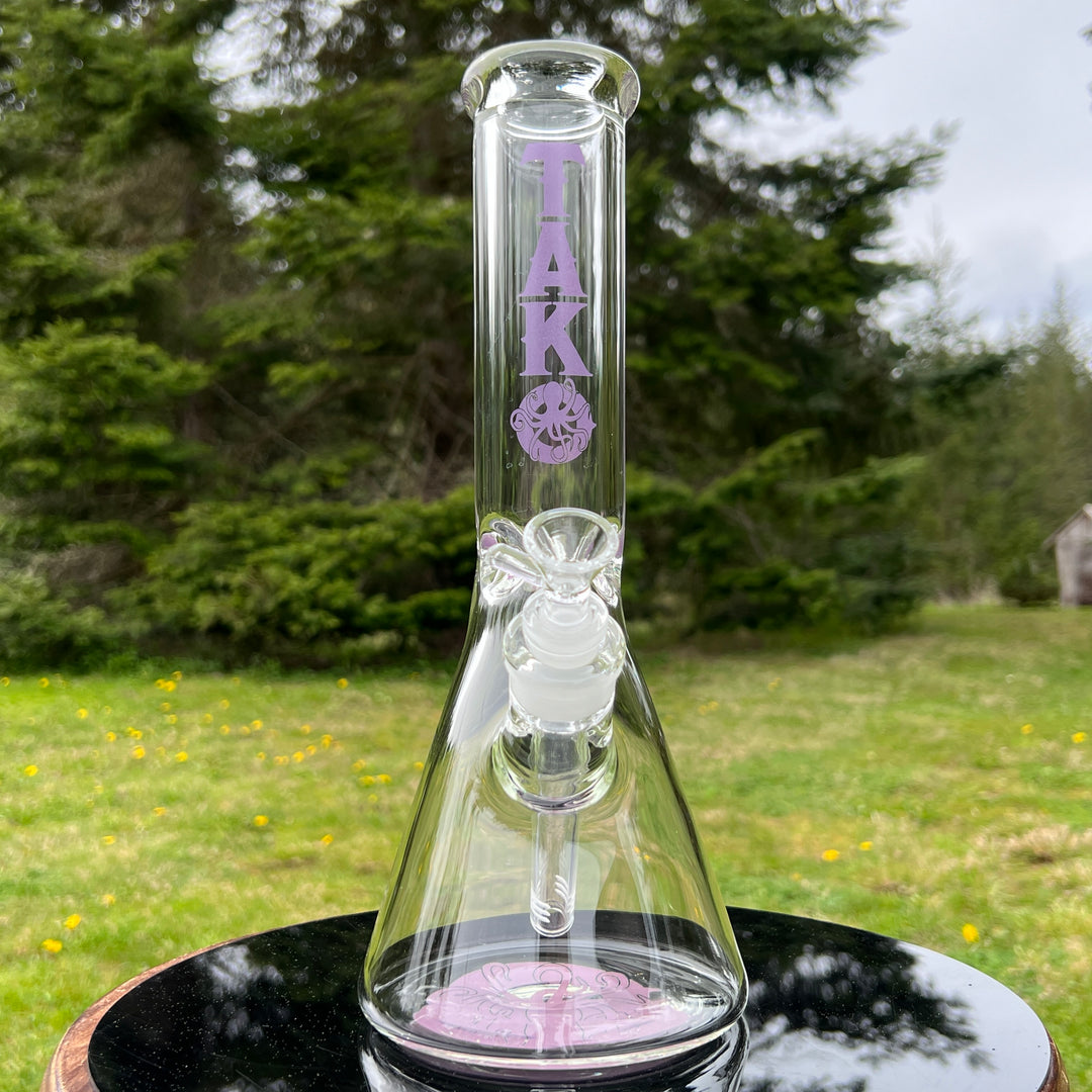 9 mm TAKO Label Beaker Bong 12" - Purple Glass Pipe TG   