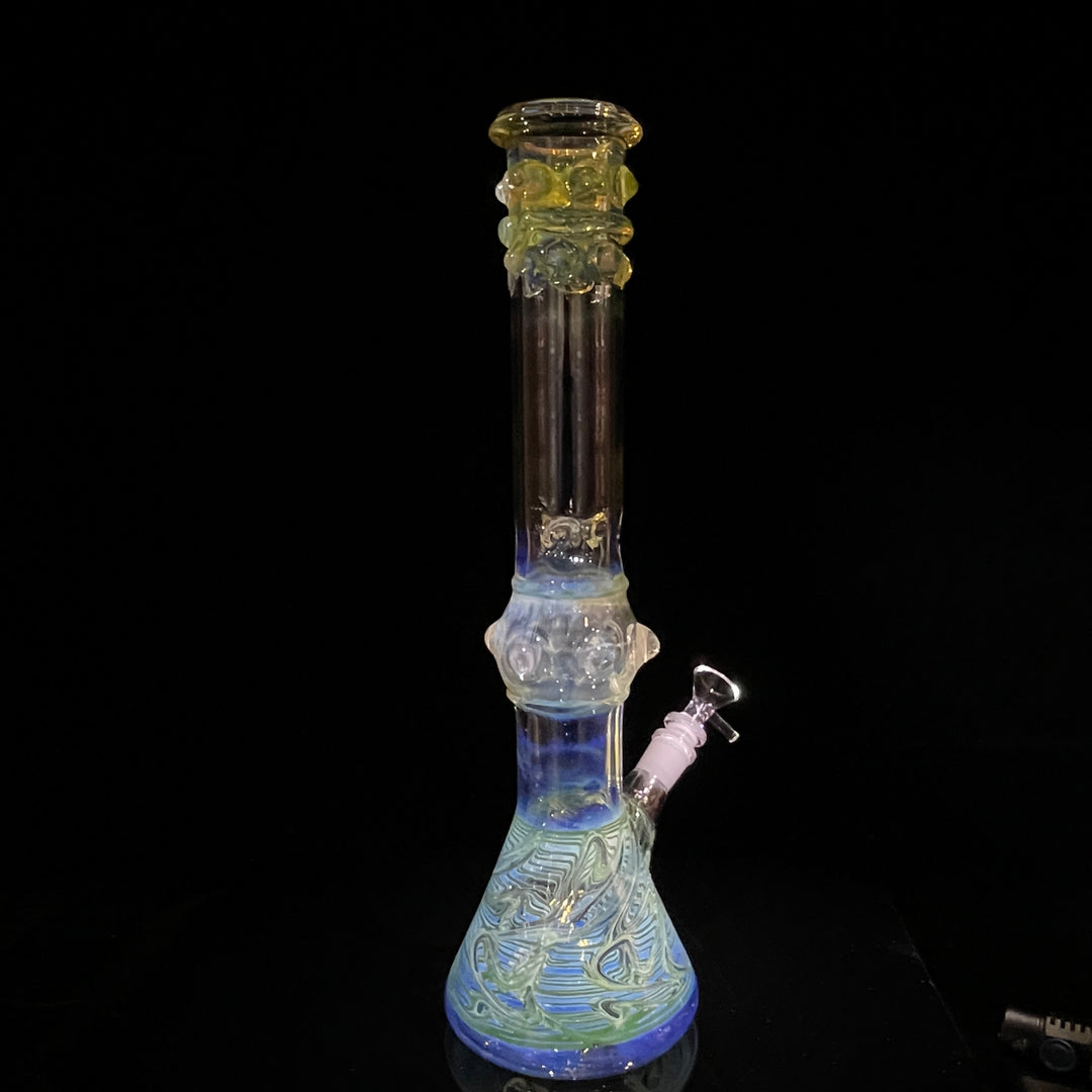 50x5 16" Ripple Fume Beaker Bong Glass Pipe TG   