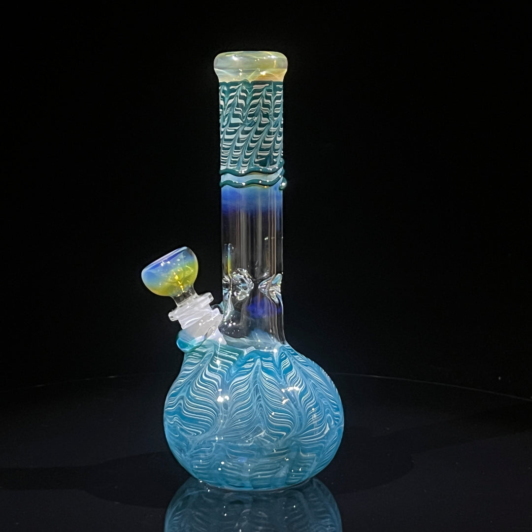 8" Bubble Color Rake Bong Glass Pipe Mary Jane's Glass