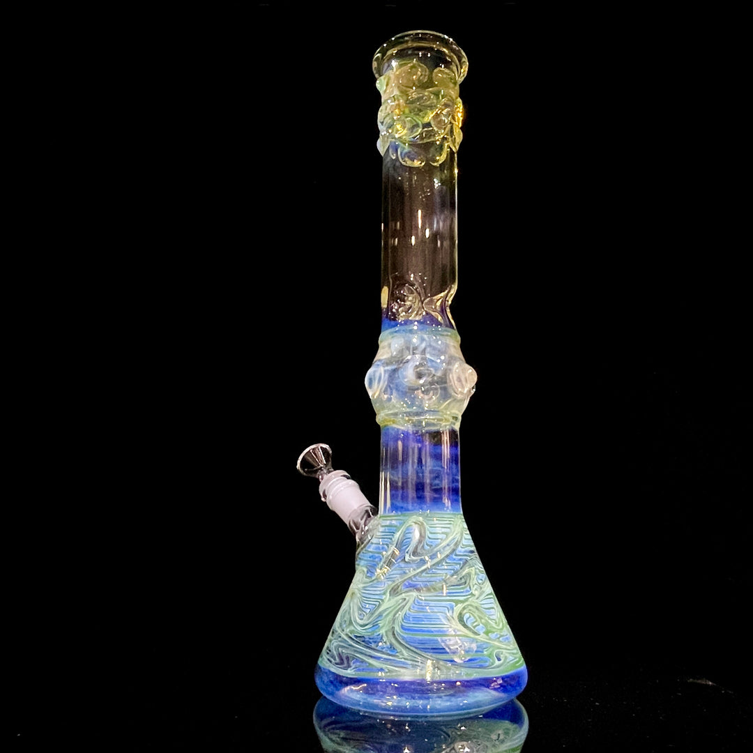 50x5 16" Ripple Fume Beaker Bong Glass Pipe TG   