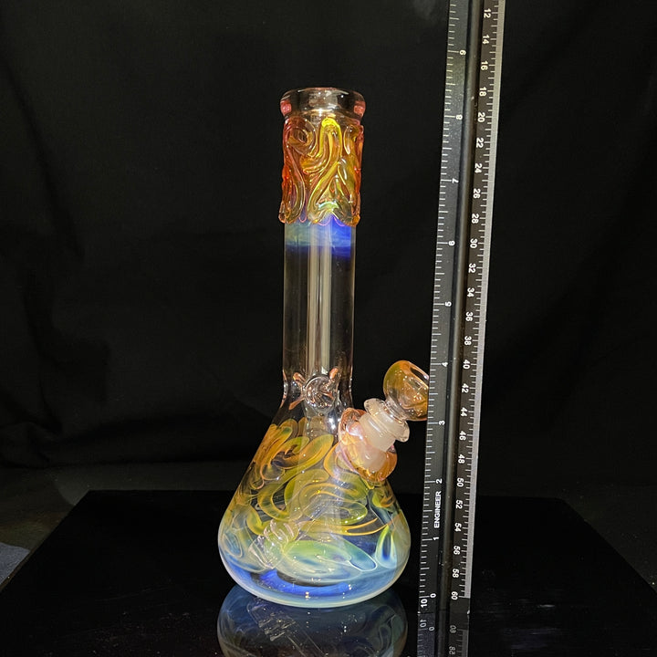 9" Fumed Twist Beaker Bong Glass Pipe Mary Jane's Glass   