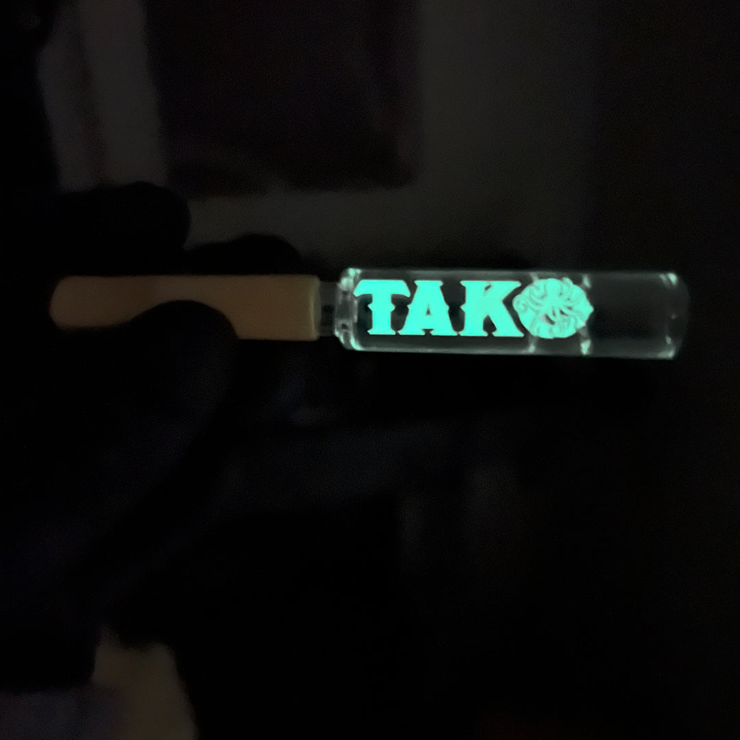 Tako Logo Wood Tipped Oneie Glass Pipe TG   