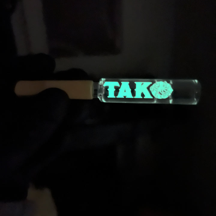 Tako Logo Wood Tipped Oneie Glass Pipe TG   