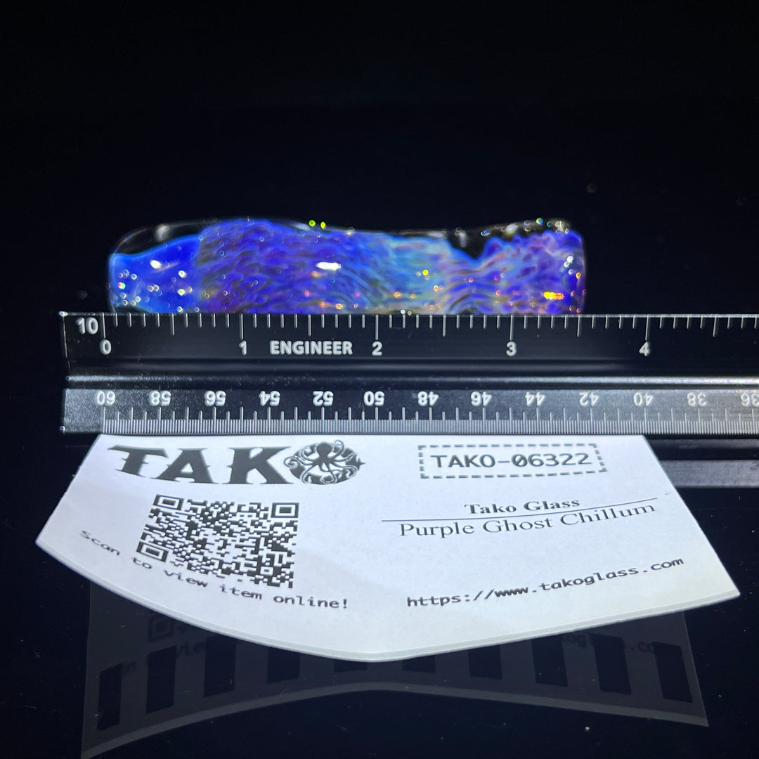 Purple Ghost Chillum Glass Pipe Tako Glass   