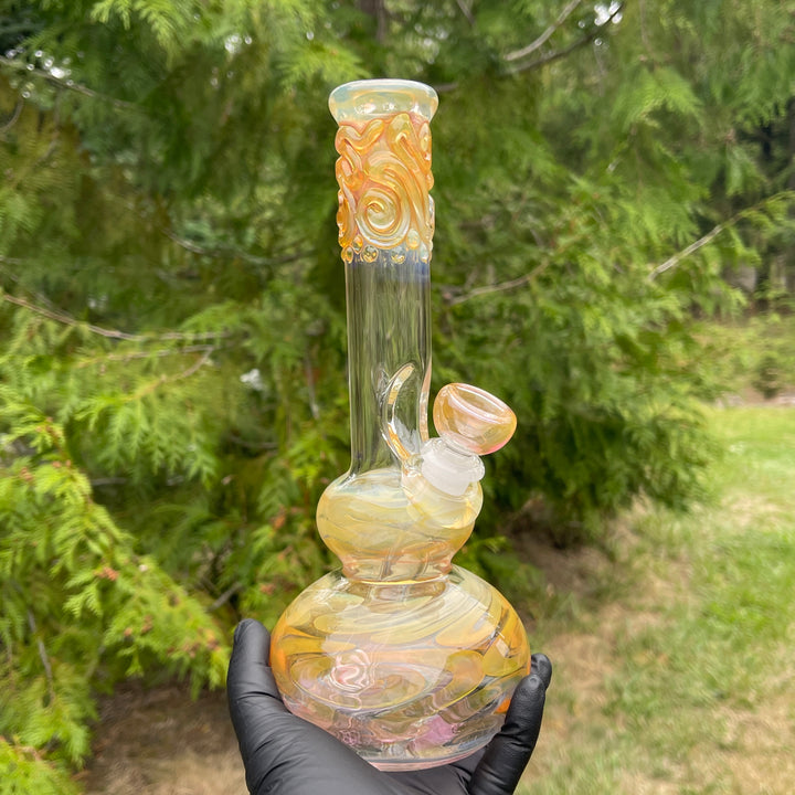 9.5" Fumed Double Bubble Bong Glass Pipe Mary Jane's Glass   