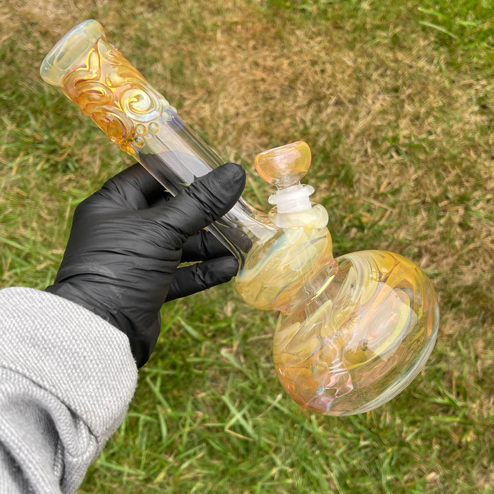 9.5" Fumed Double Bubble Bong Glass Pipe Mary Jane's Glass   