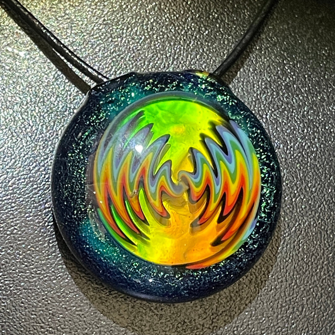 Wigwag Thermal Glass Pendant Jewelry Bunky Glass   