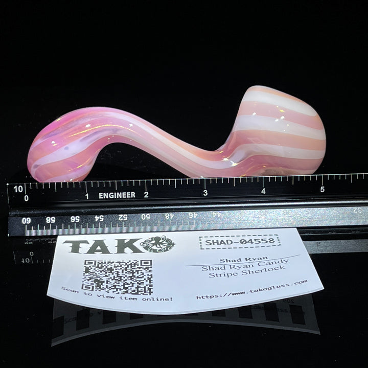 Shad Ryan Candy Stripe Sherlock Glass Pipe Shad Ryan   