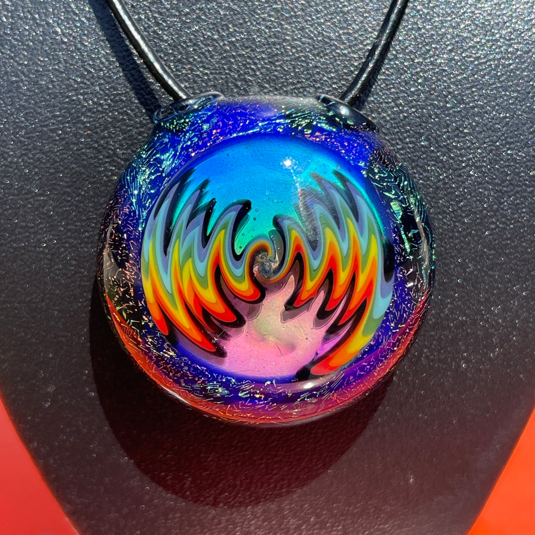 Wigwag Thermal Glass Pendant Jewelry Bunky Glass   