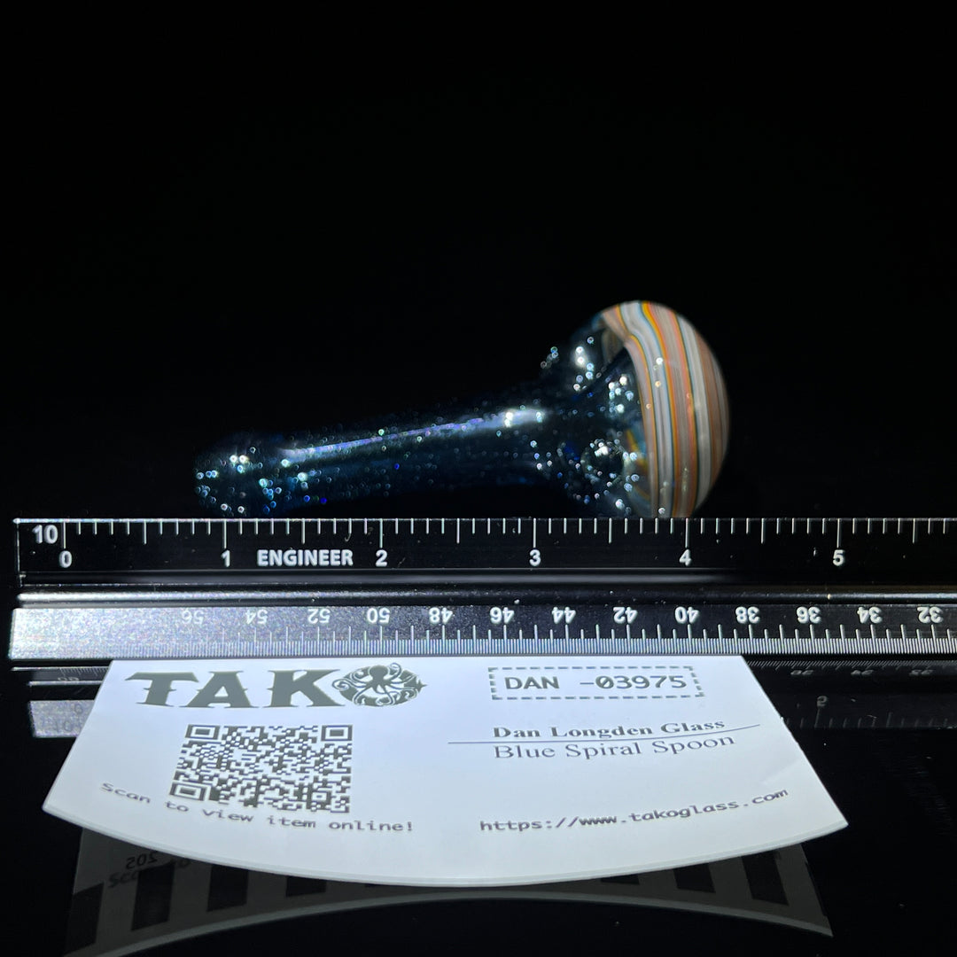 Blue Spiral Spoon Glass Pipe Dan Longden Glass   