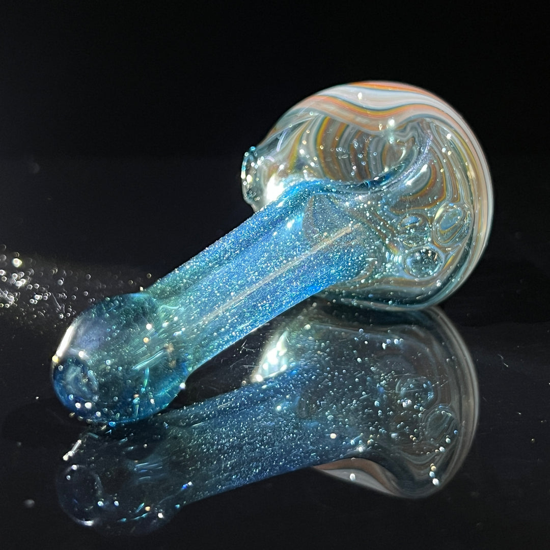 Blue Spiral Spoon Glass Pipe Dan Longden Glass   