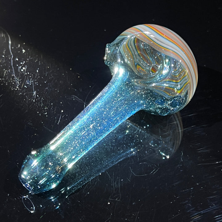 Blue Spiral Spoon Glass Pipe Dan Longden Glass   