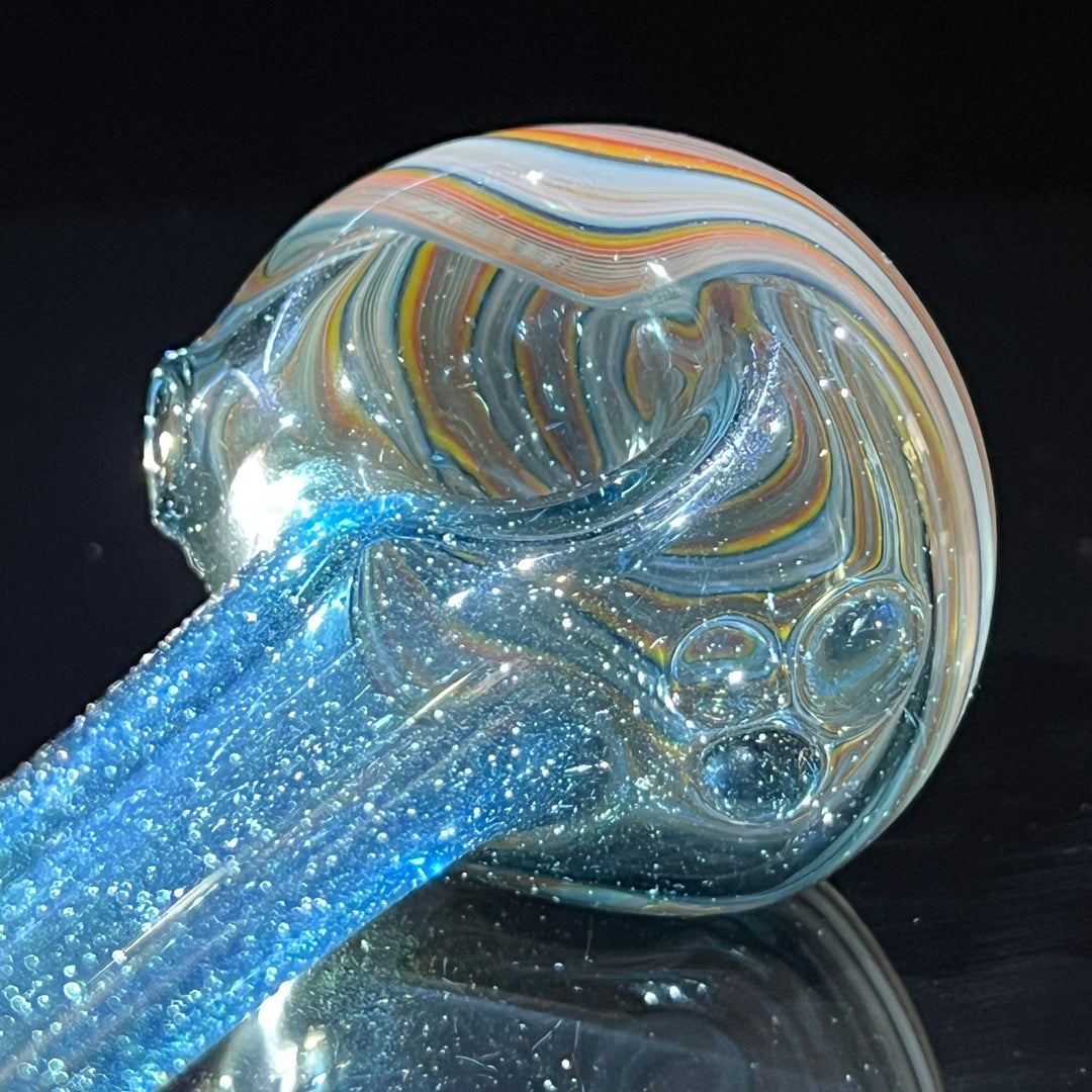 Blue Spiral Spoon Glass Pipe Dan Longden Glass   