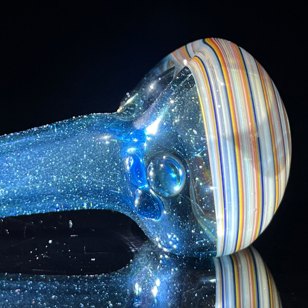 Blue Spiral Spoon Glass Pipe Dan Longden Glass   