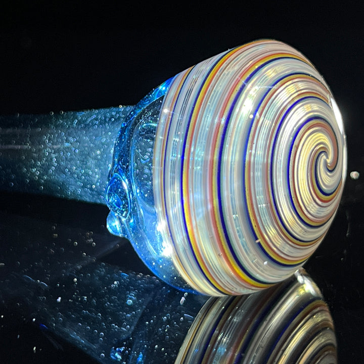 Blue Spiral Spoon Glass Pipe Dan Longden Glass   