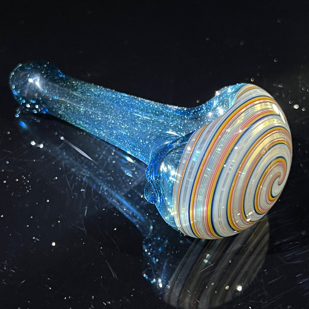 Blue Spiral Spoon Glass Pipe Dan Longden Glass   