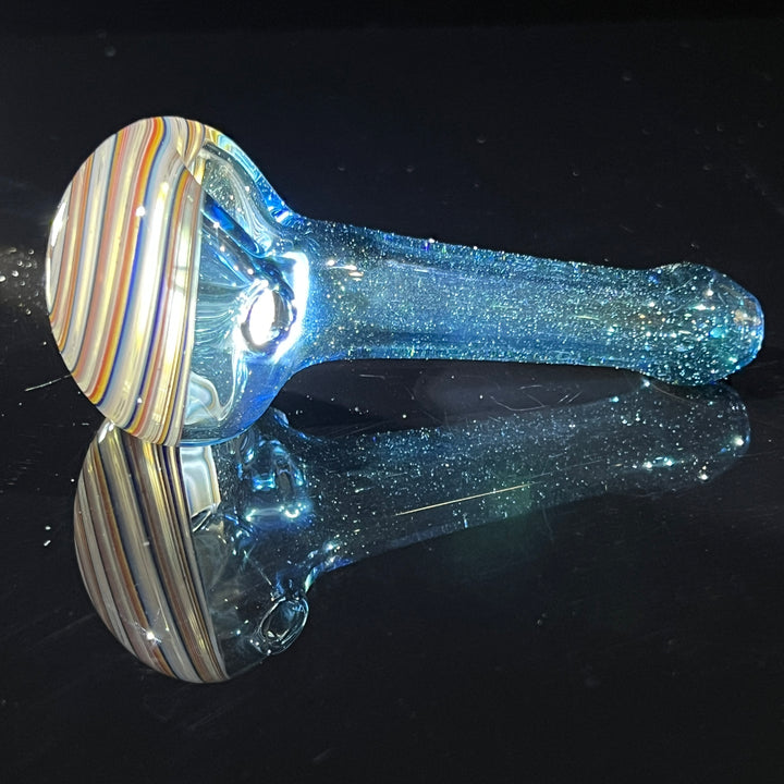 Blue Spiral Spoon Glass Pipe Dan Longden Glass   