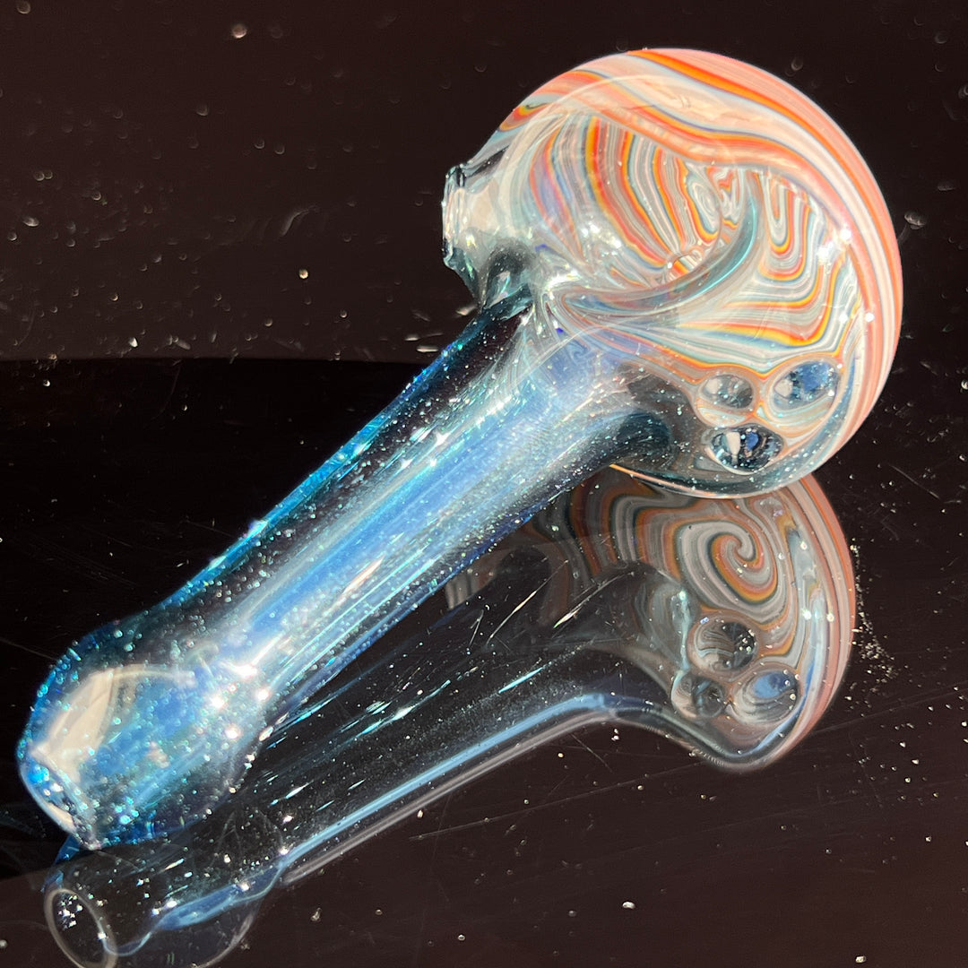 Blue Spiral Spoon Glass Pipe Dan Longden Glass   