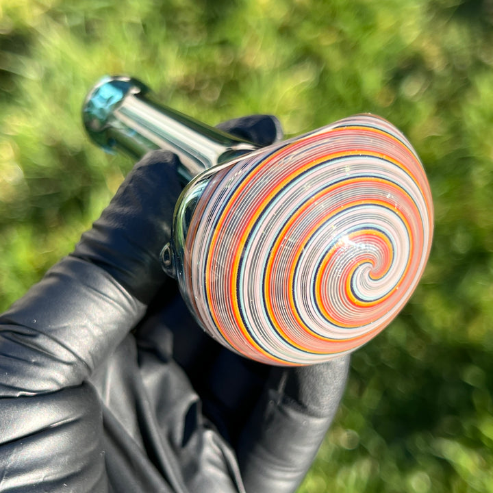 Blue Spiral Spoon Glass Pipe Dan Longden Glass   