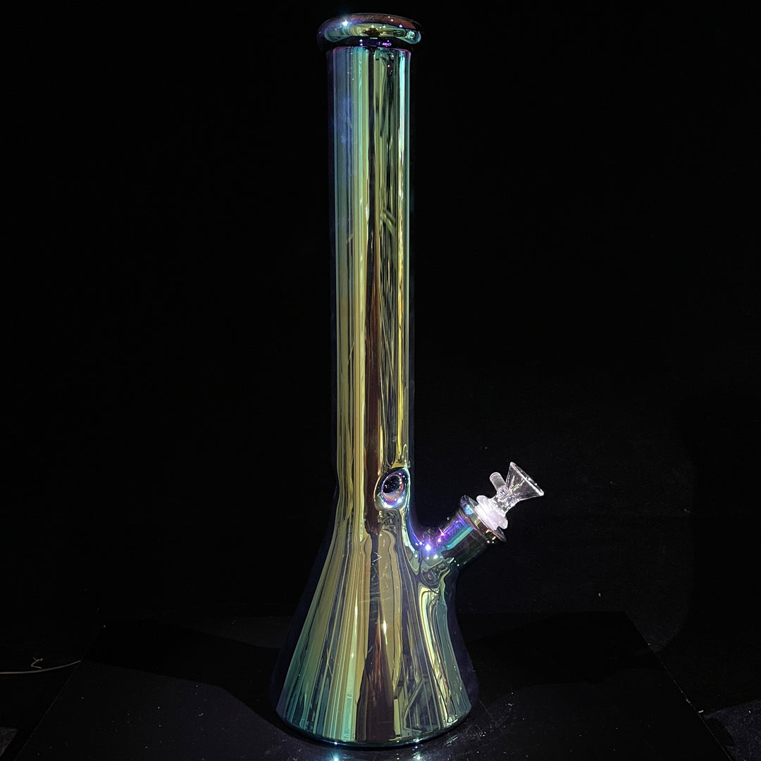 16" Iridescent Green Beaker Bong Glass Pipe TG   