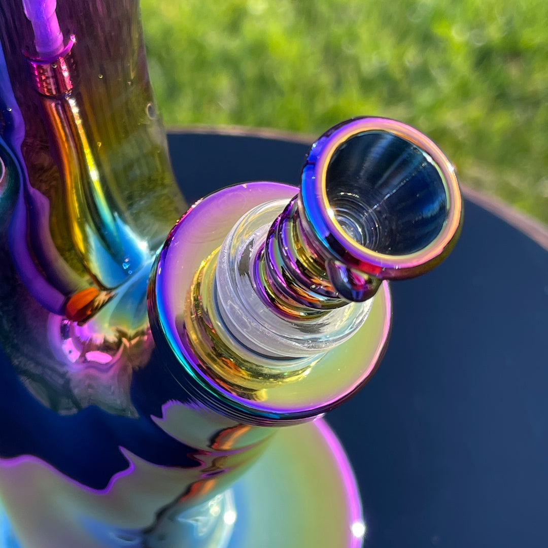 14" Iridescent Straight Tube Bong Glass Pipe TG   