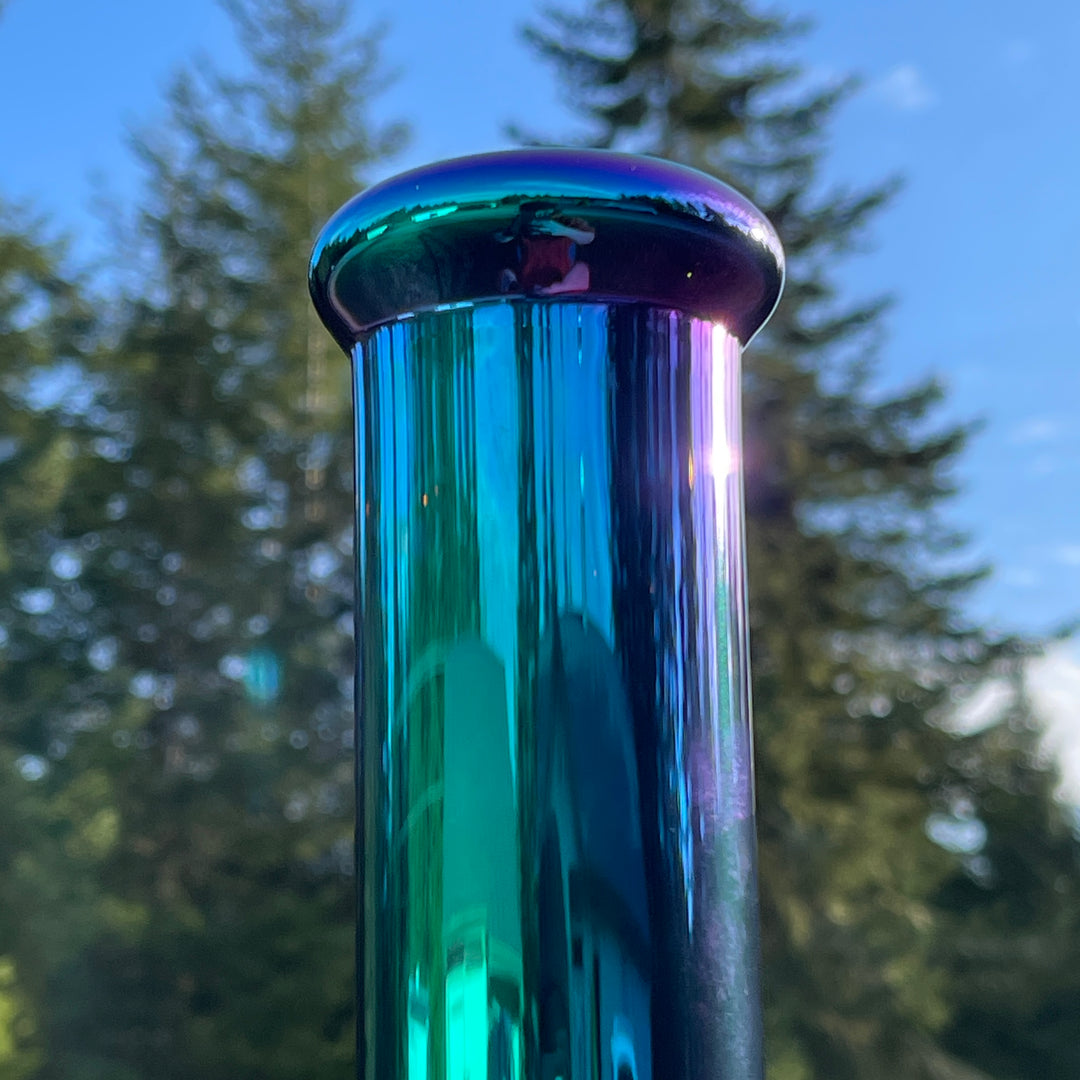 14" Iridescent Straight Tube Bong Glass Pipe TG   