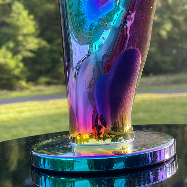 14" Iridescent Straight Tube Bong Glass Pipe TG   