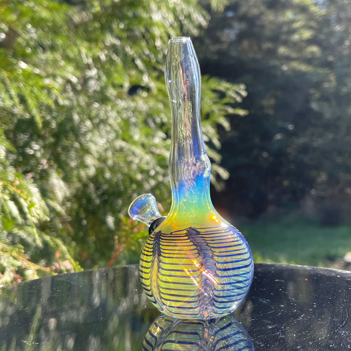 5" Silver Fumed Mini Bong Glass Pipe Mary Jane's Glass   