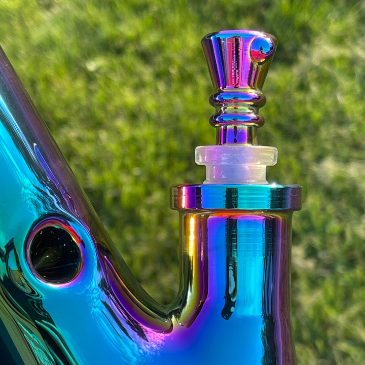 14" Iridescent Straight Tube Bong Glass Pipe TG   