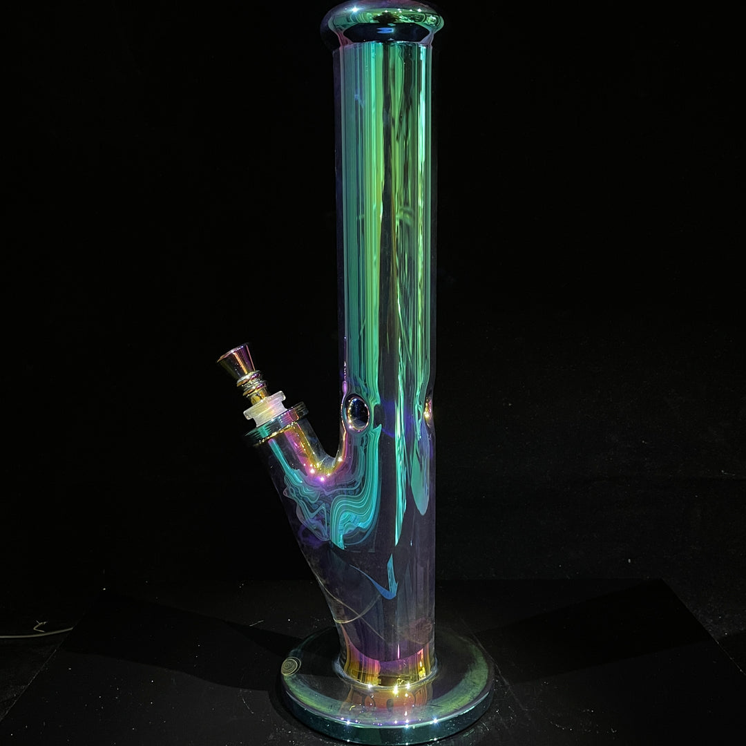 14" Iridescent Straight Tube Bong Glass Pipe TG   